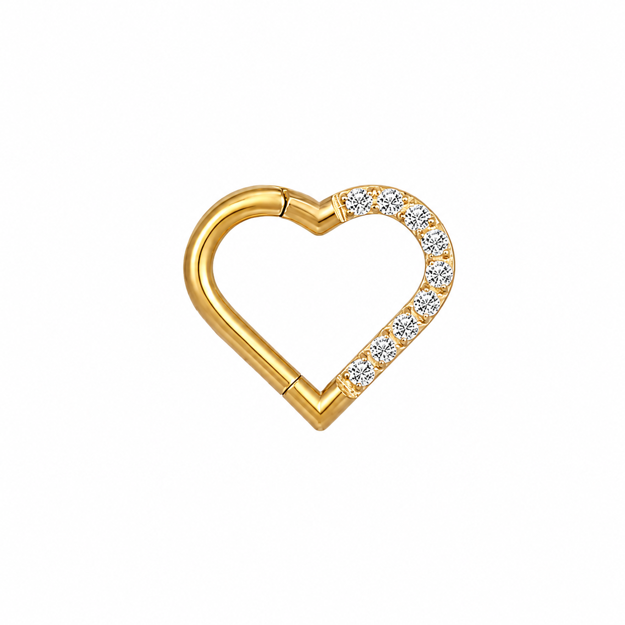 Argolla Clicker Heart Half Gold
