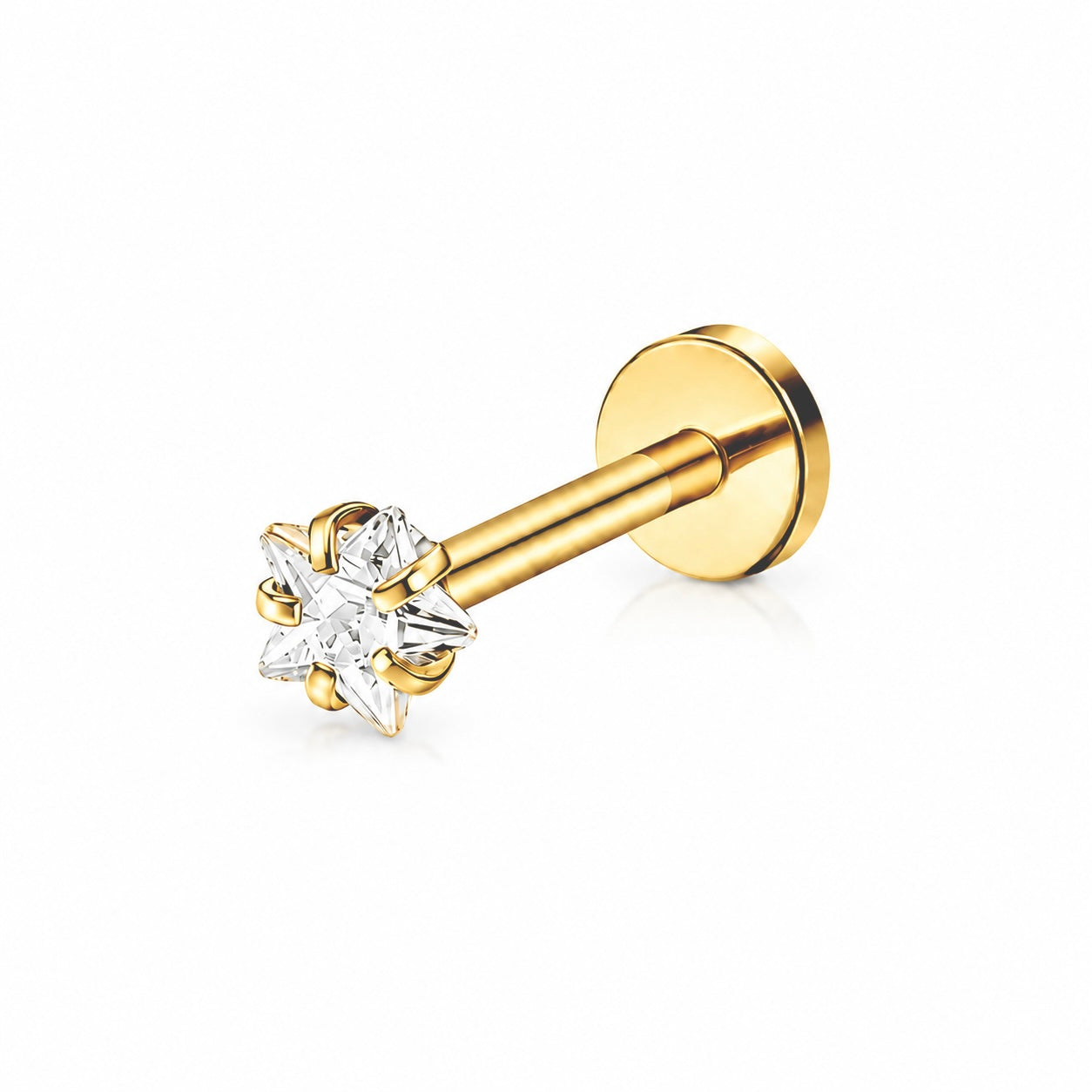 Labret Zircon Star Gold