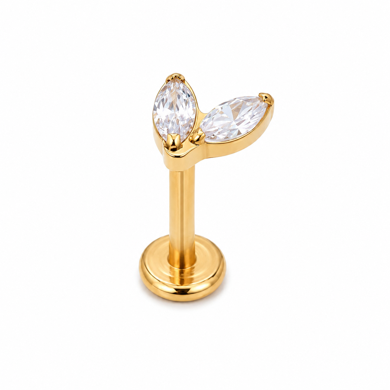 Labret Doble Espiga Gold