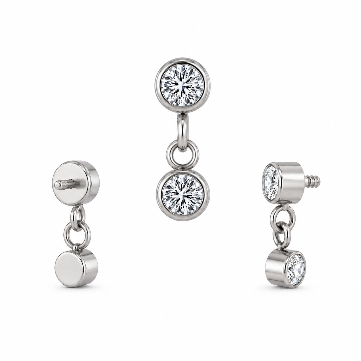 Labret Doble Zircon