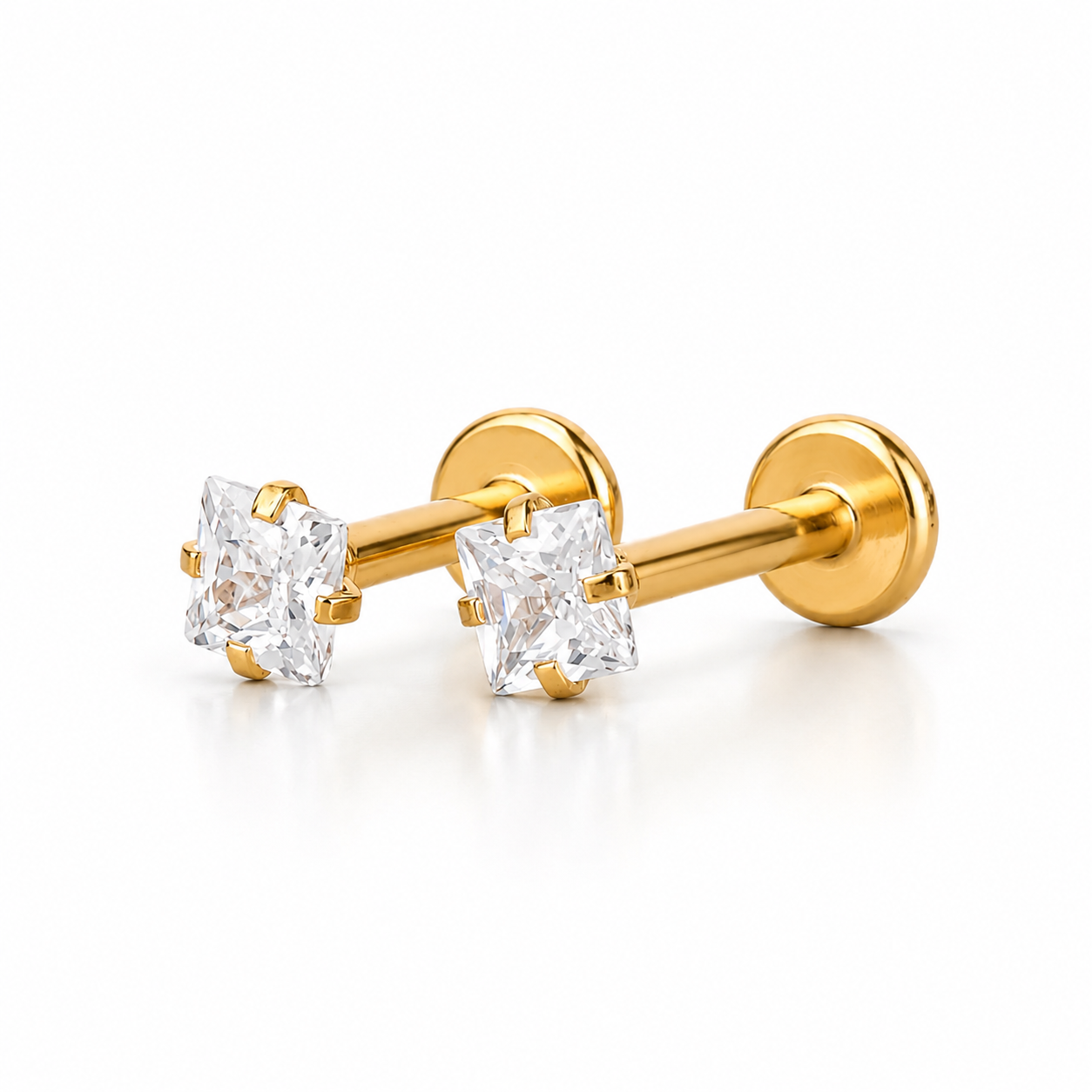 Labret Zircon Square Gold