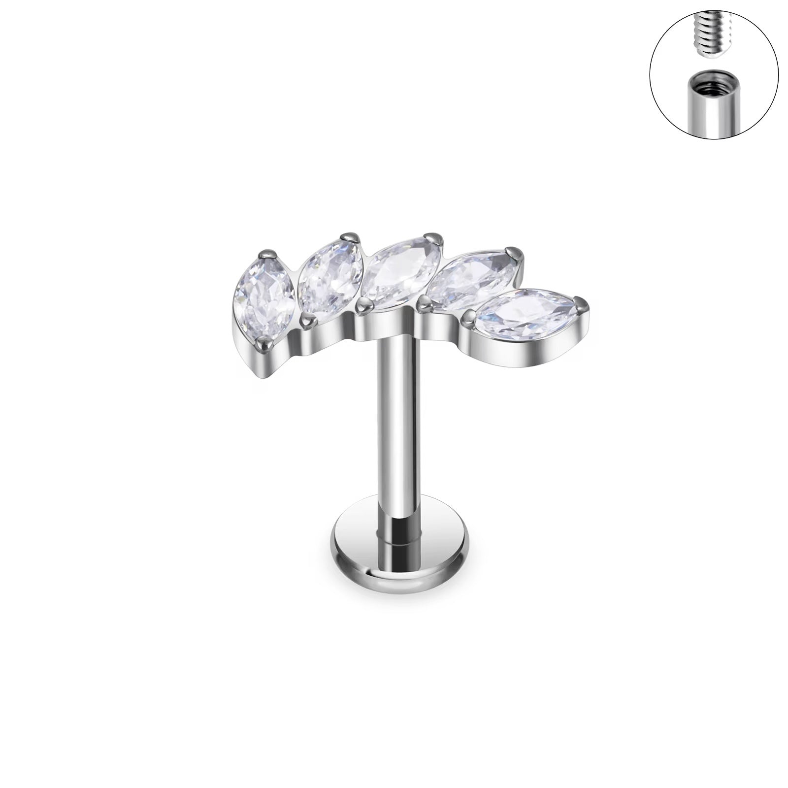 Labret Baby Ruby 5 Puntas