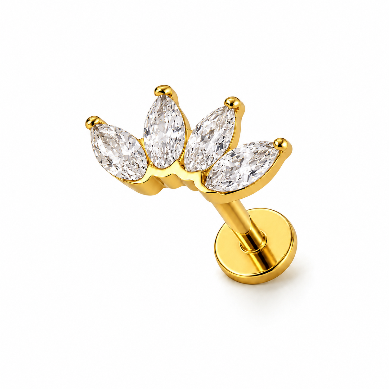 Labret Marquise 4 Puntas Gold