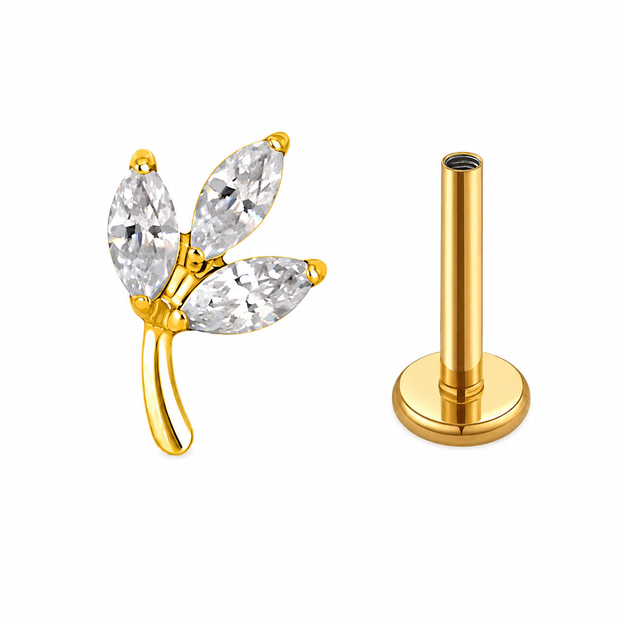 Labret Thiny Leaf Gold