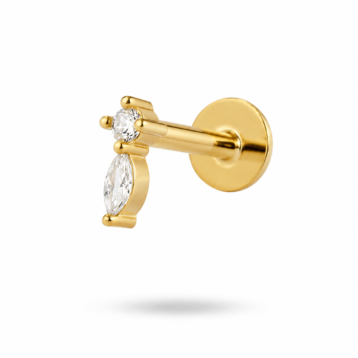 Pasante Piercing Cubic Drop Gold