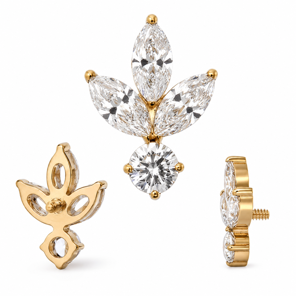Labret Malu Zircon Gold