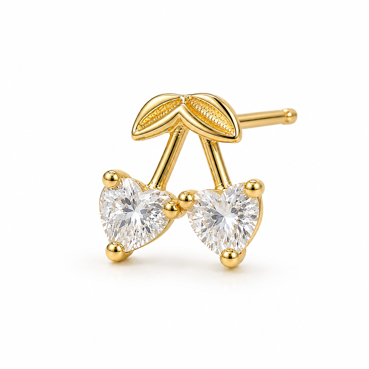 Pasante Cherries Hearts Gold