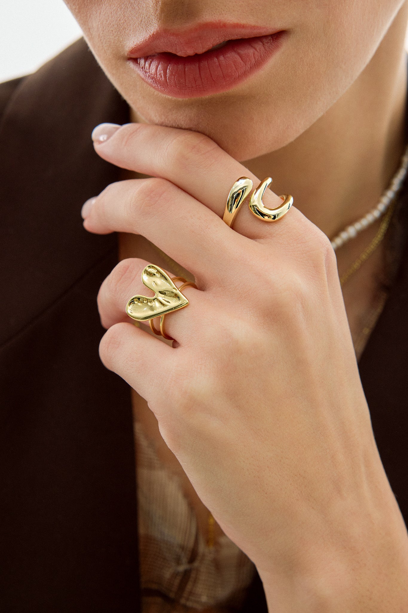 Anillo Heart Flat Gold