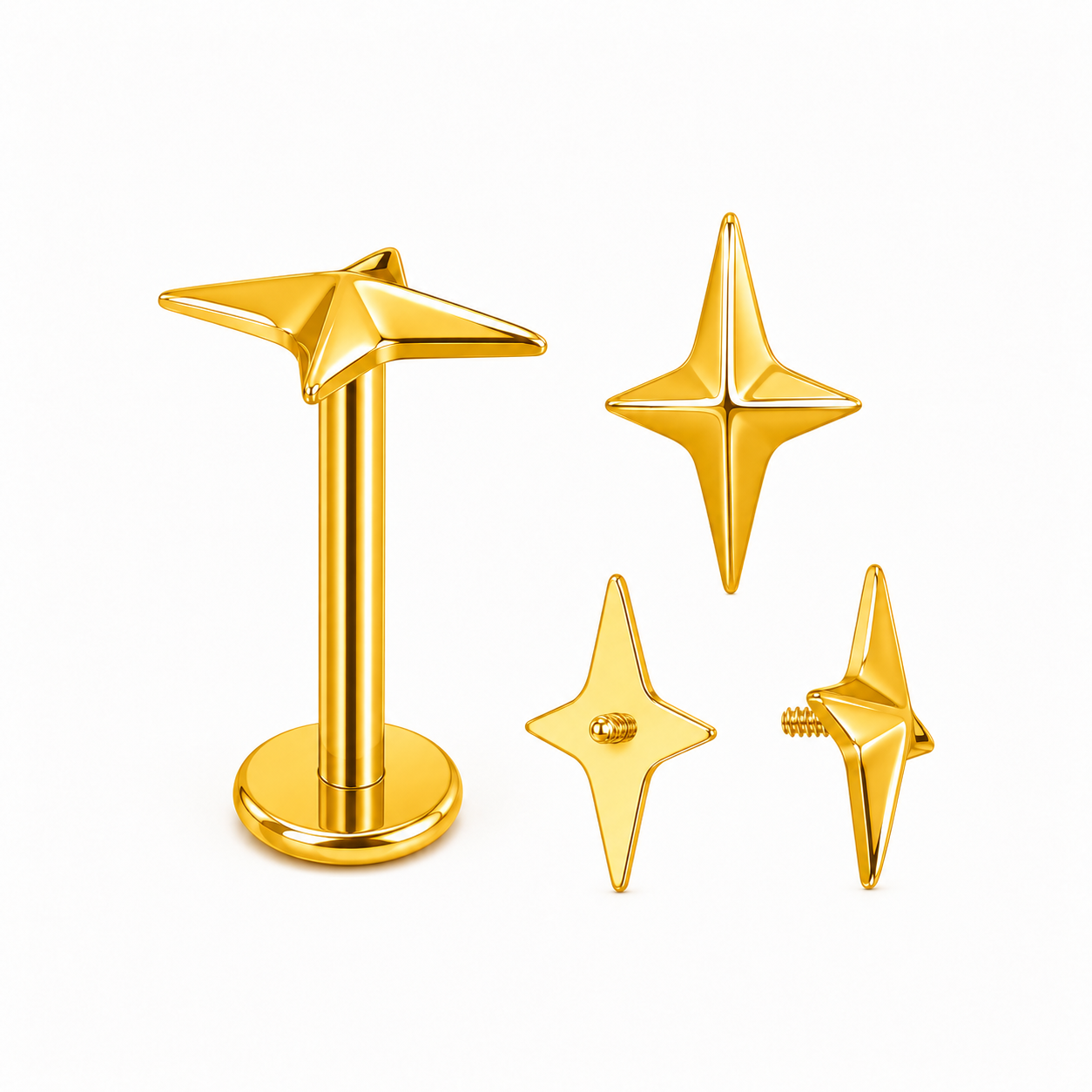 Labret Starbust Gold