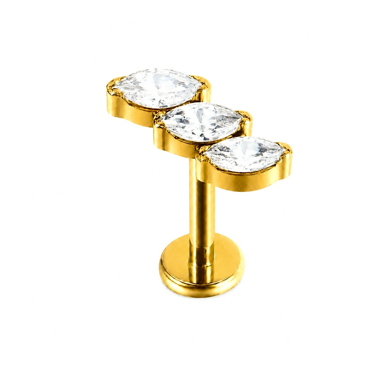 Labret Ruby 3 Puntas Gold