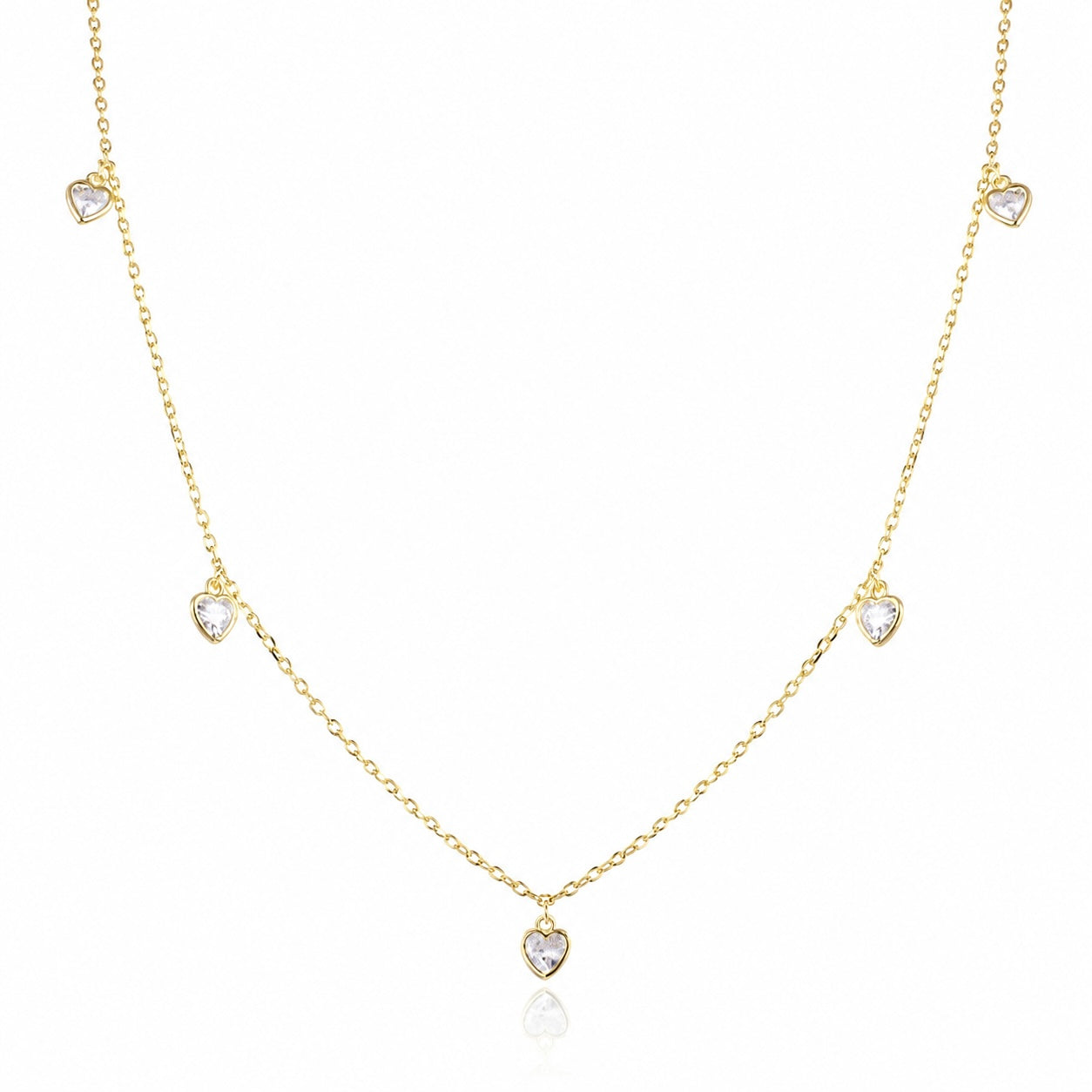 Choker Cubic Hearts Gold