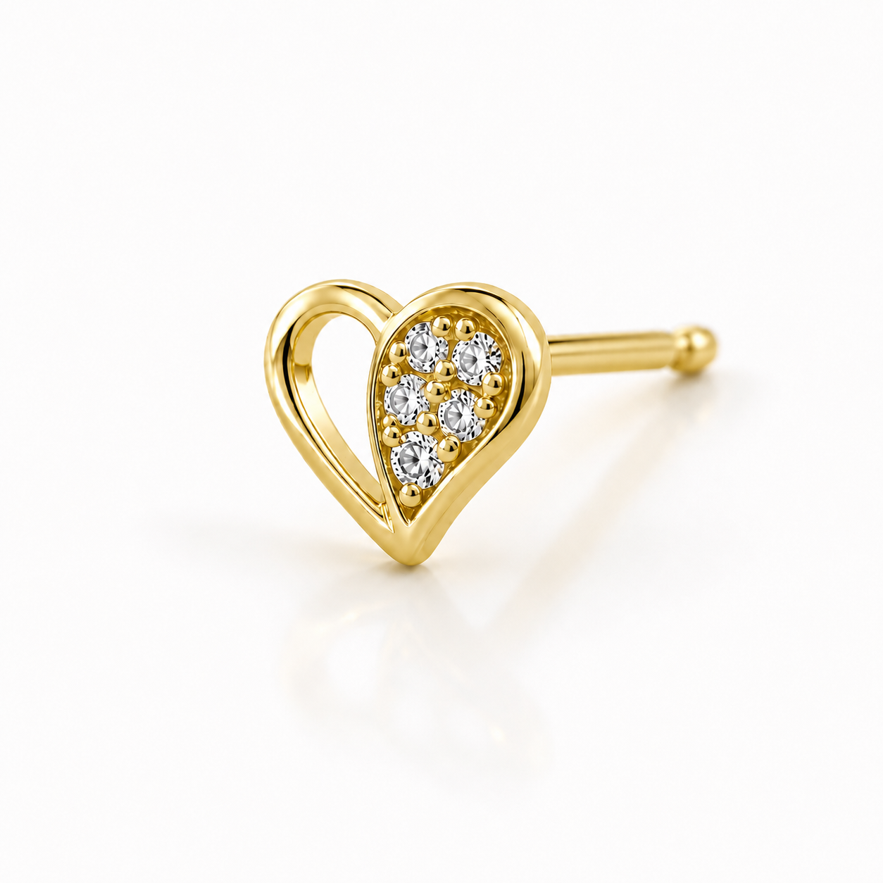 Pasante Half Heart Gold