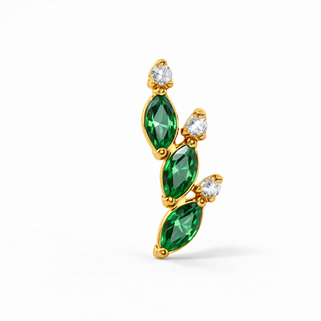 Labret Ruby Green Gold