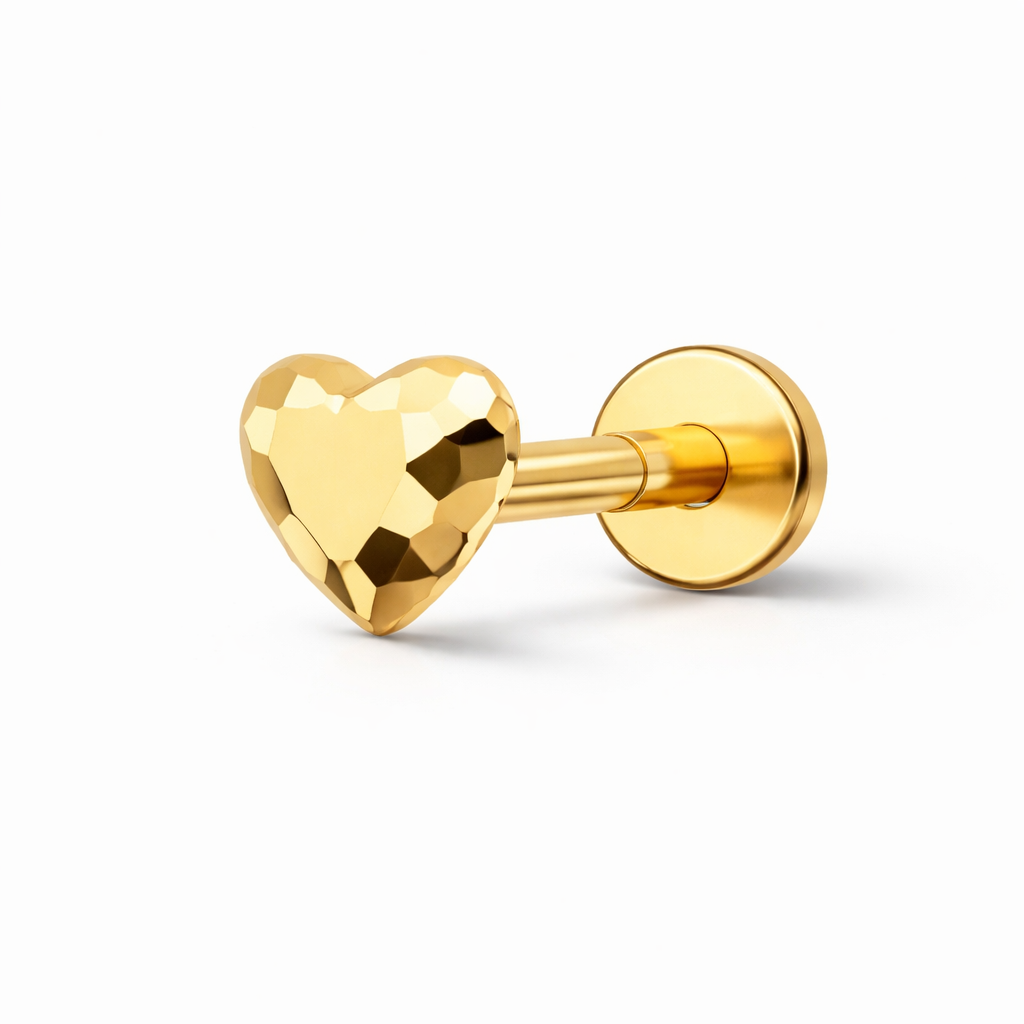 Labret Heart Gold