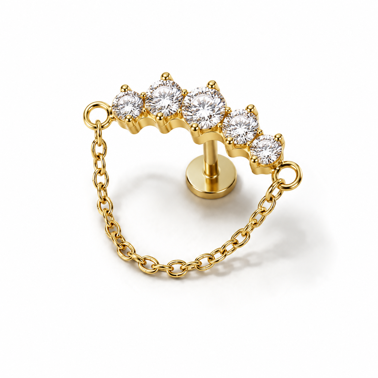 Labret Cristal Chain Gold