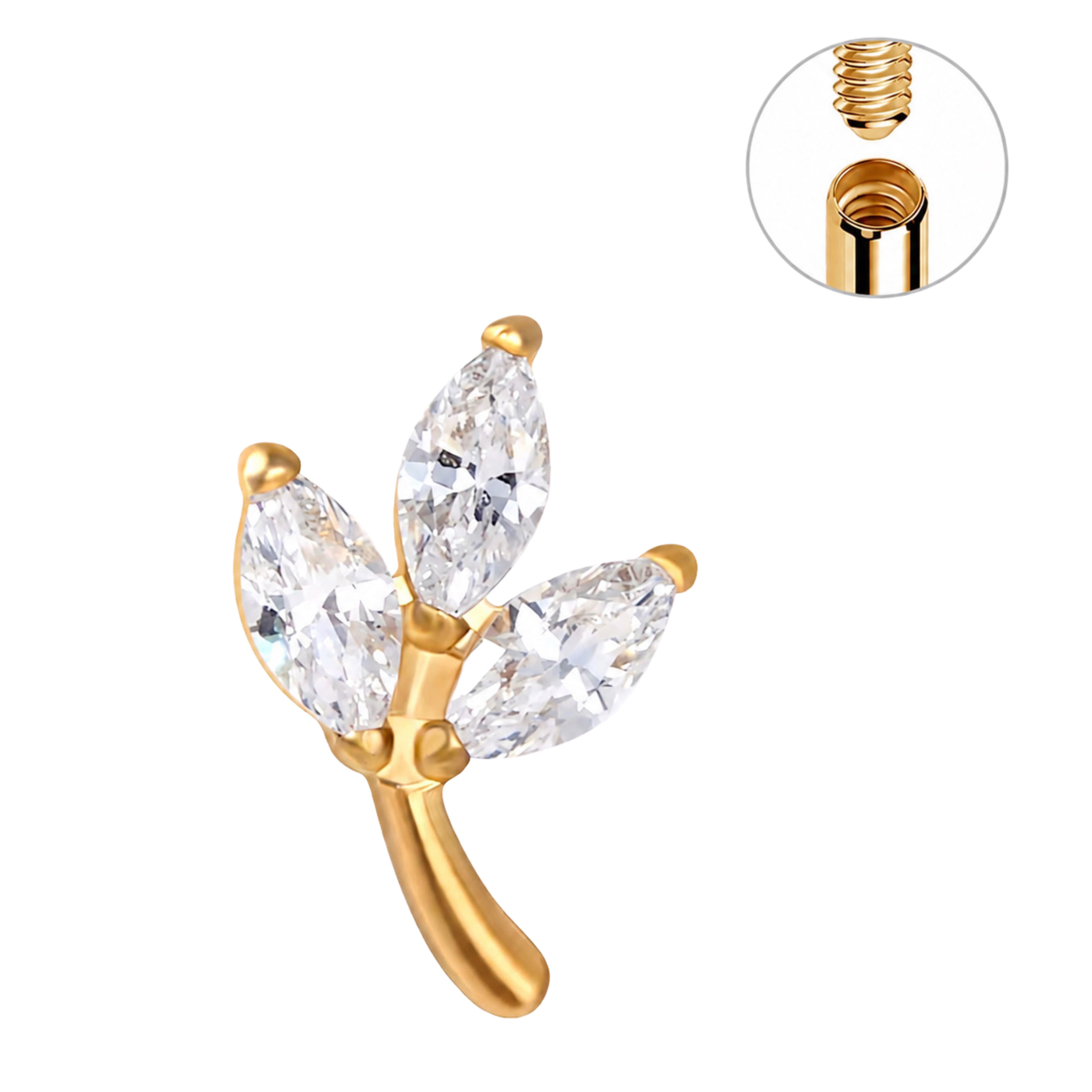 Labret Thiny Leaf Gold