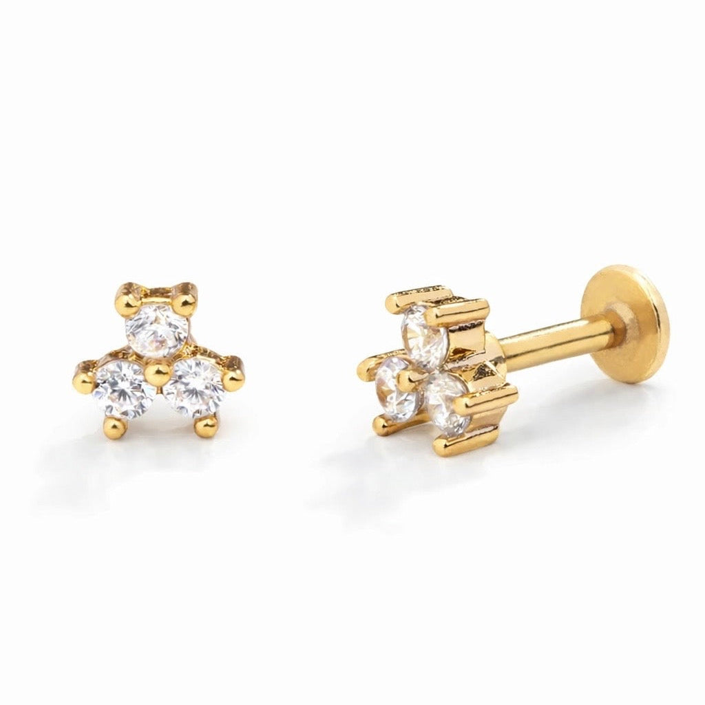 Pasante Piercing Trebol Gold