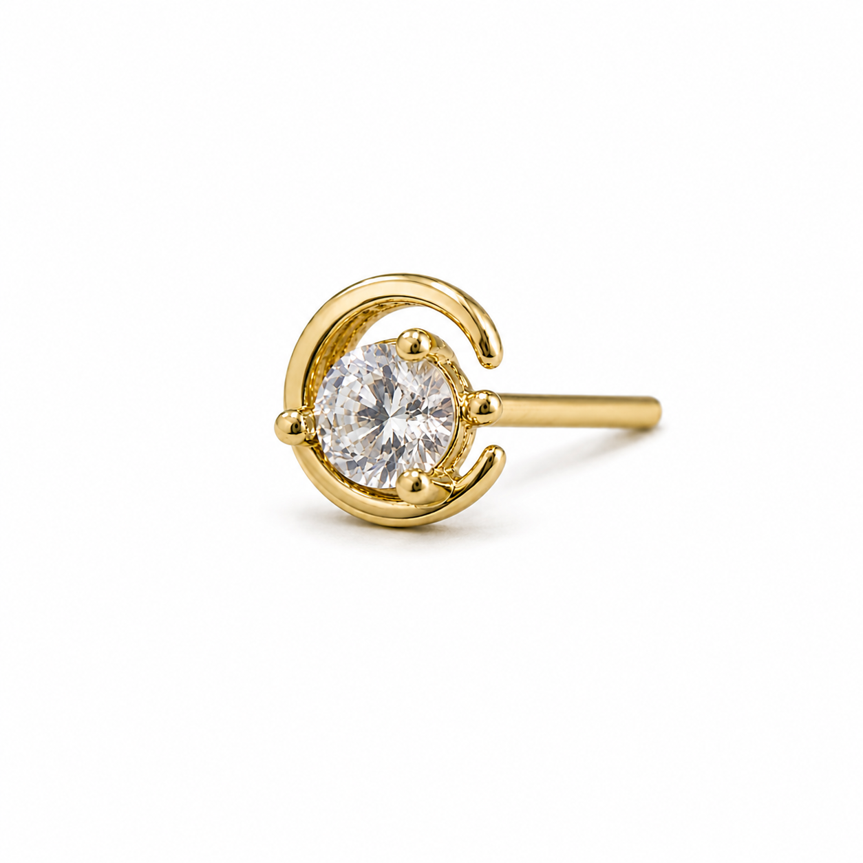 Pasante Thiny Cubic Moon Gold