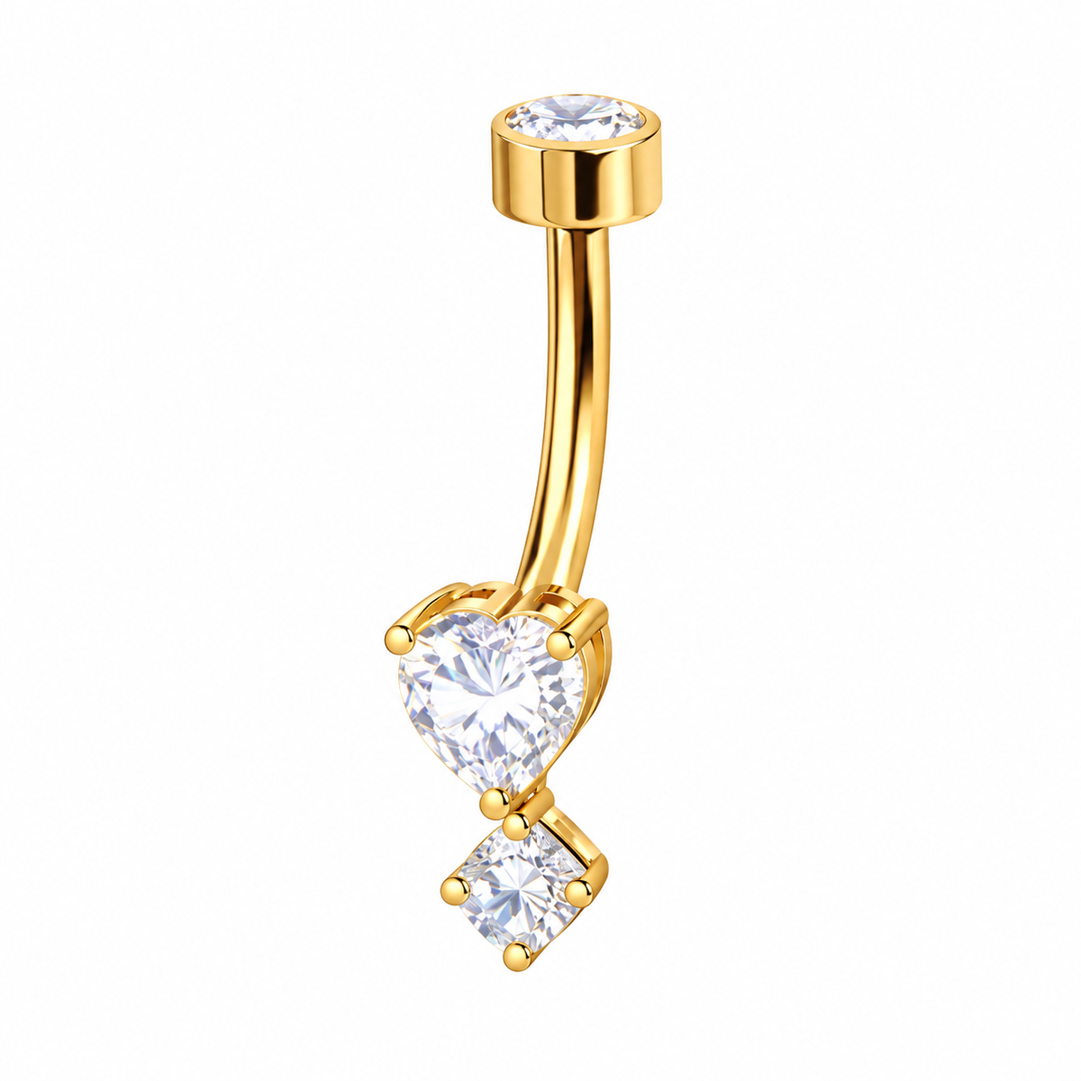 Navel Glim Heart Gold