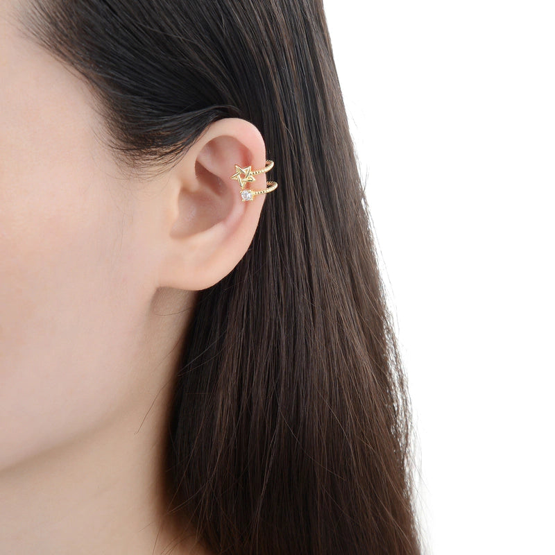 Earcuff Cubic Star Gold (Unidad)