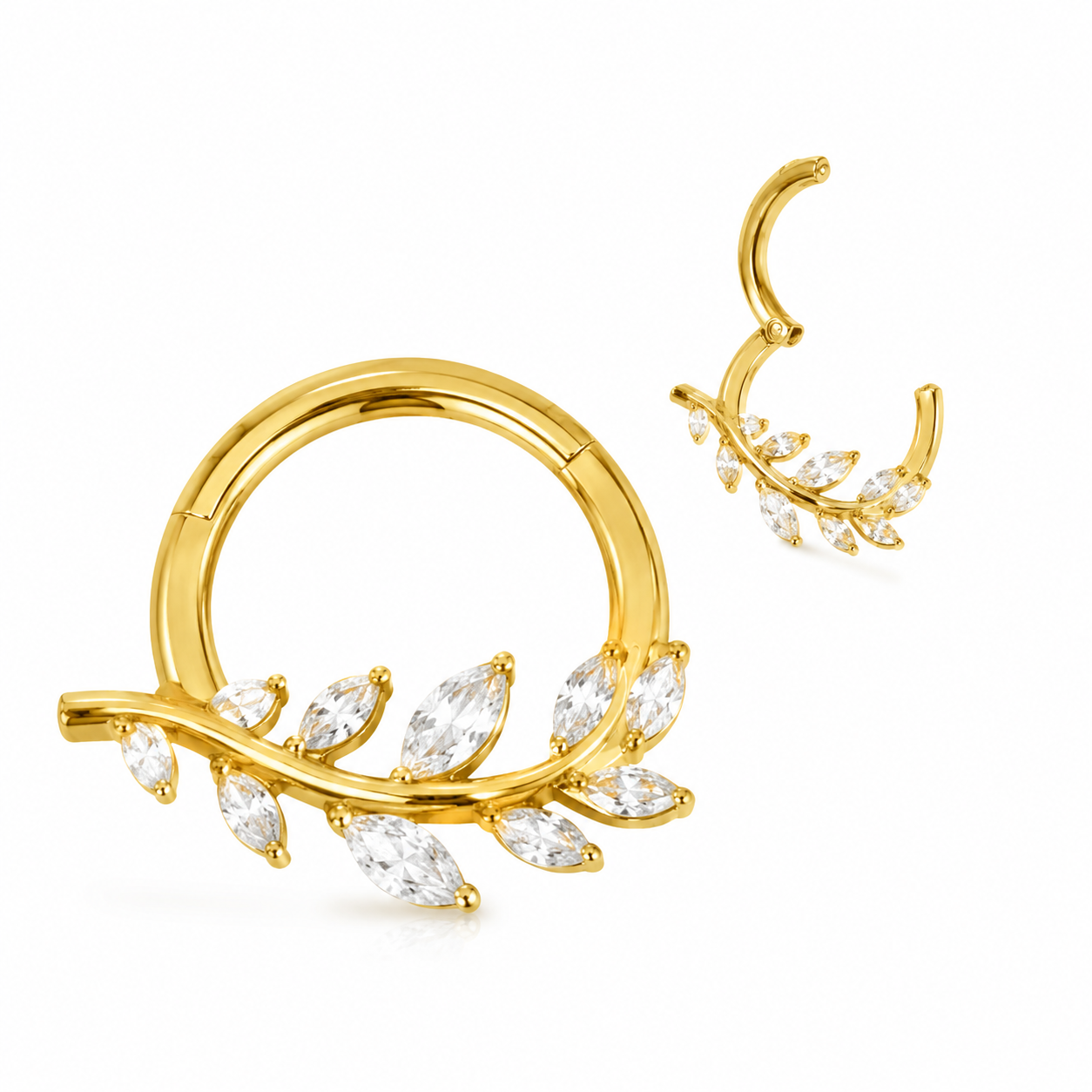 Argolla Clicker Multi Leaf Gold