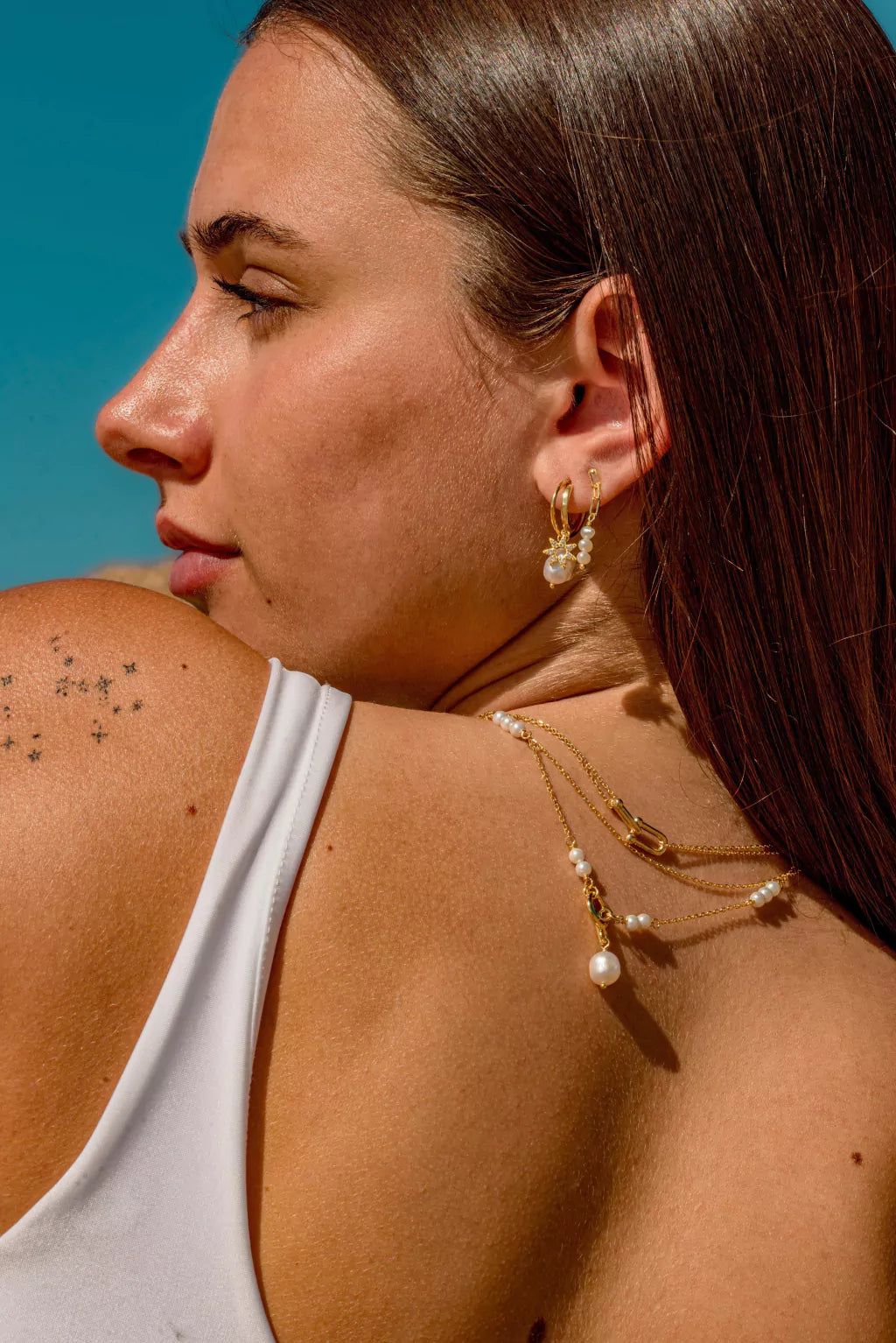 Pasantes Chain Pearl Gold (par)