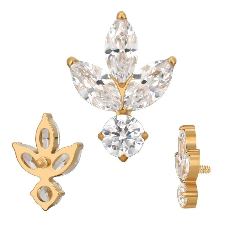 Labret Malu Zircon Gold (Unidad)