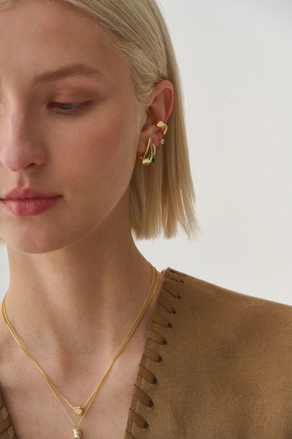 Argollas Hailey Drop Gold (Par)