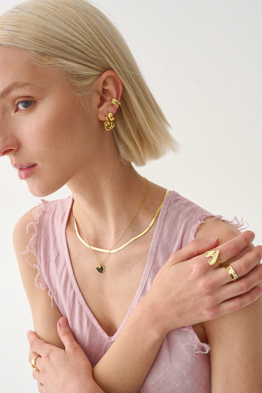 Argollas Cubanas Baby Chunky Gold (par)