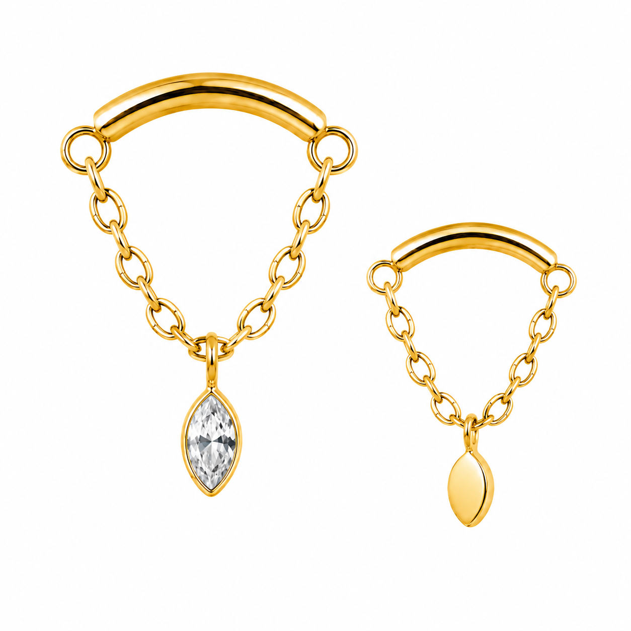 Labret Drop Chain Gold