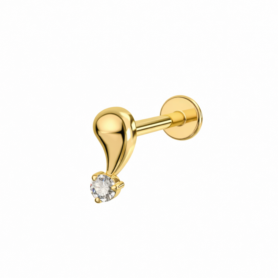 Labret Shiny Paisley Gold